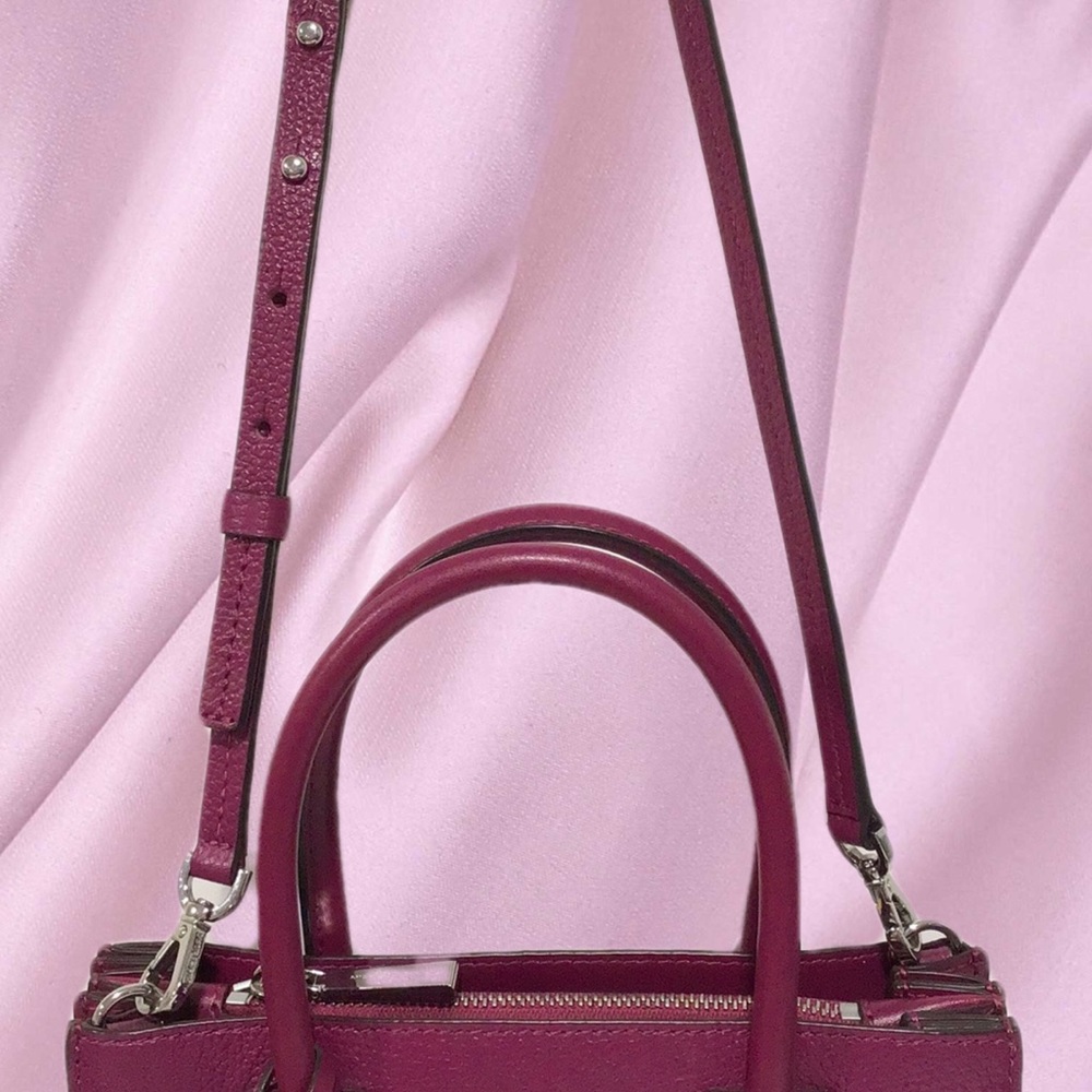 Michael Kors Leather Mercer Crossbody/Handbag, Purple - Picture 4 of 9